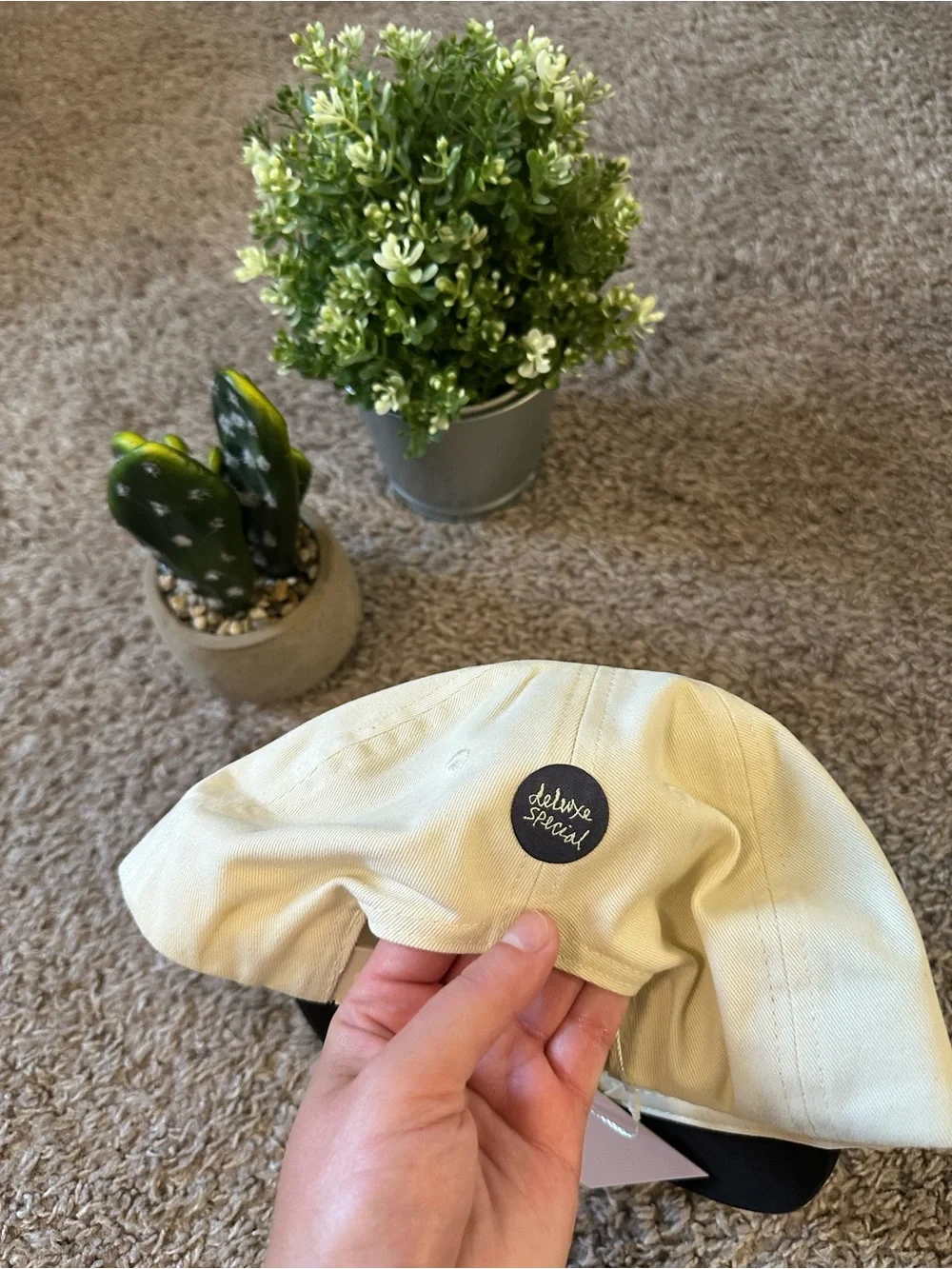 NWT Good Times Down Town Two-Tone Baseball Cap - Cream and Black